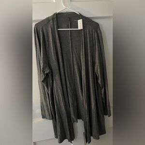 NWT LANE BRYANT GRAY OPEN FRONT SWEATER